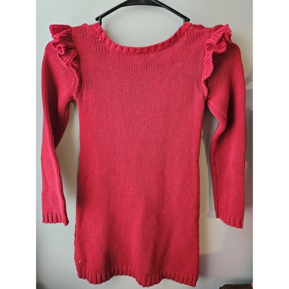 Carter's toddler girls 6/6x Super Cute Soft Red Knit Holiday Dress - Picture 2 of 3